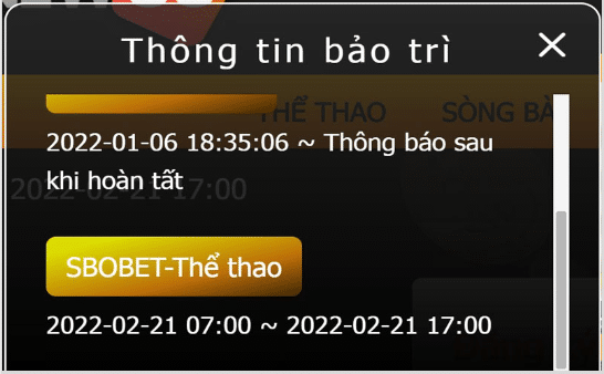 New88 bảo trì sẽ xuất hiện thông tin bảo trì hệ thống